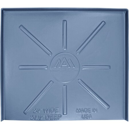 Dishwasher Drain Pan - Open-Ended Directs Wtr Upfront For Leak Detection  - 24 Inch X 20.5 Inch, Gry